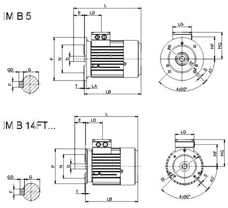 Вариант исполнения полый вал с фланцем